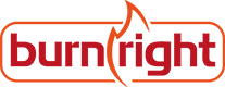 Logo of Burnright; a website educating on efficient burning practices for fires and stoves
